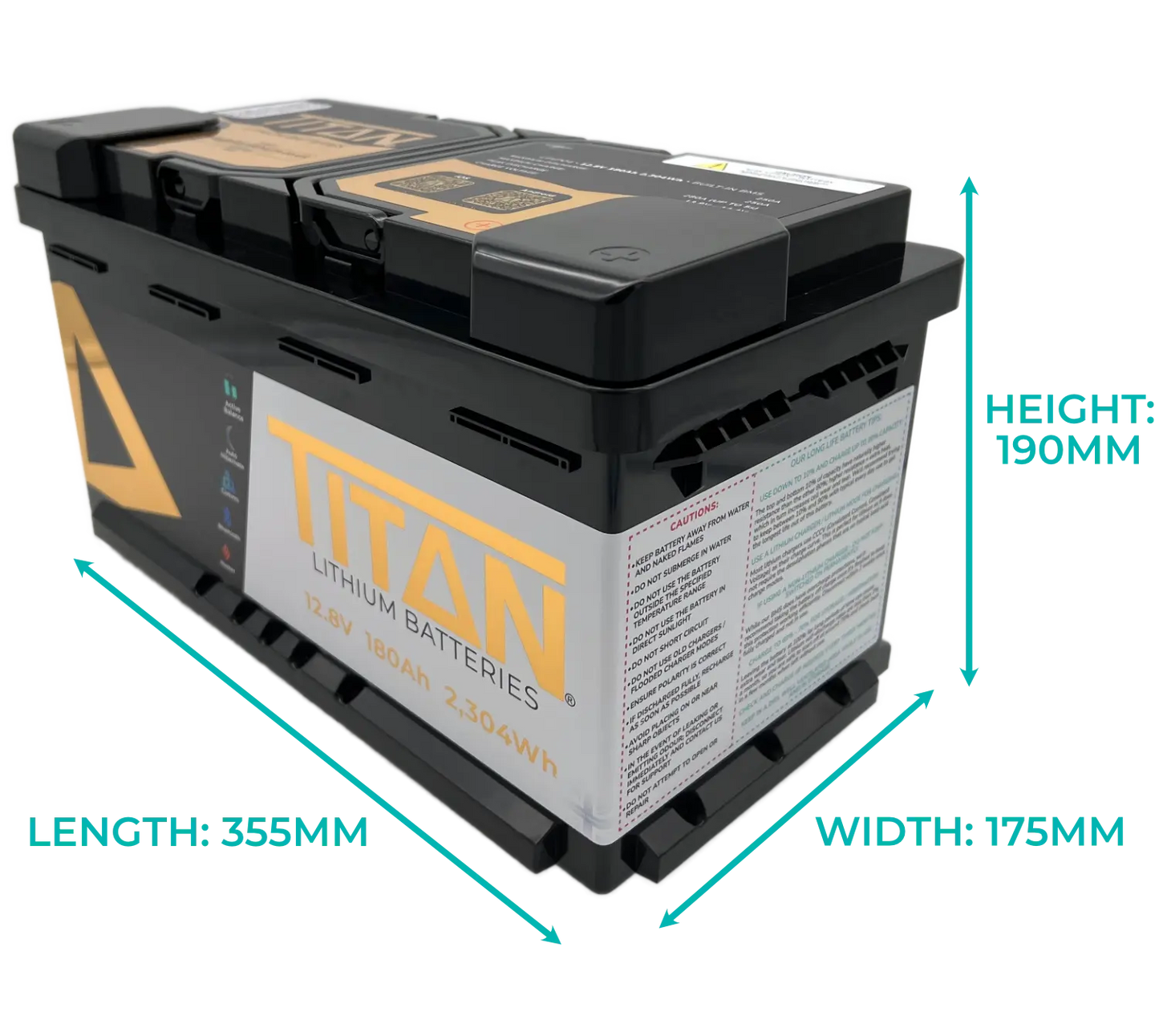 TITAN 12V 180Ah Lithium Leisure Battery (DIN Type 019)