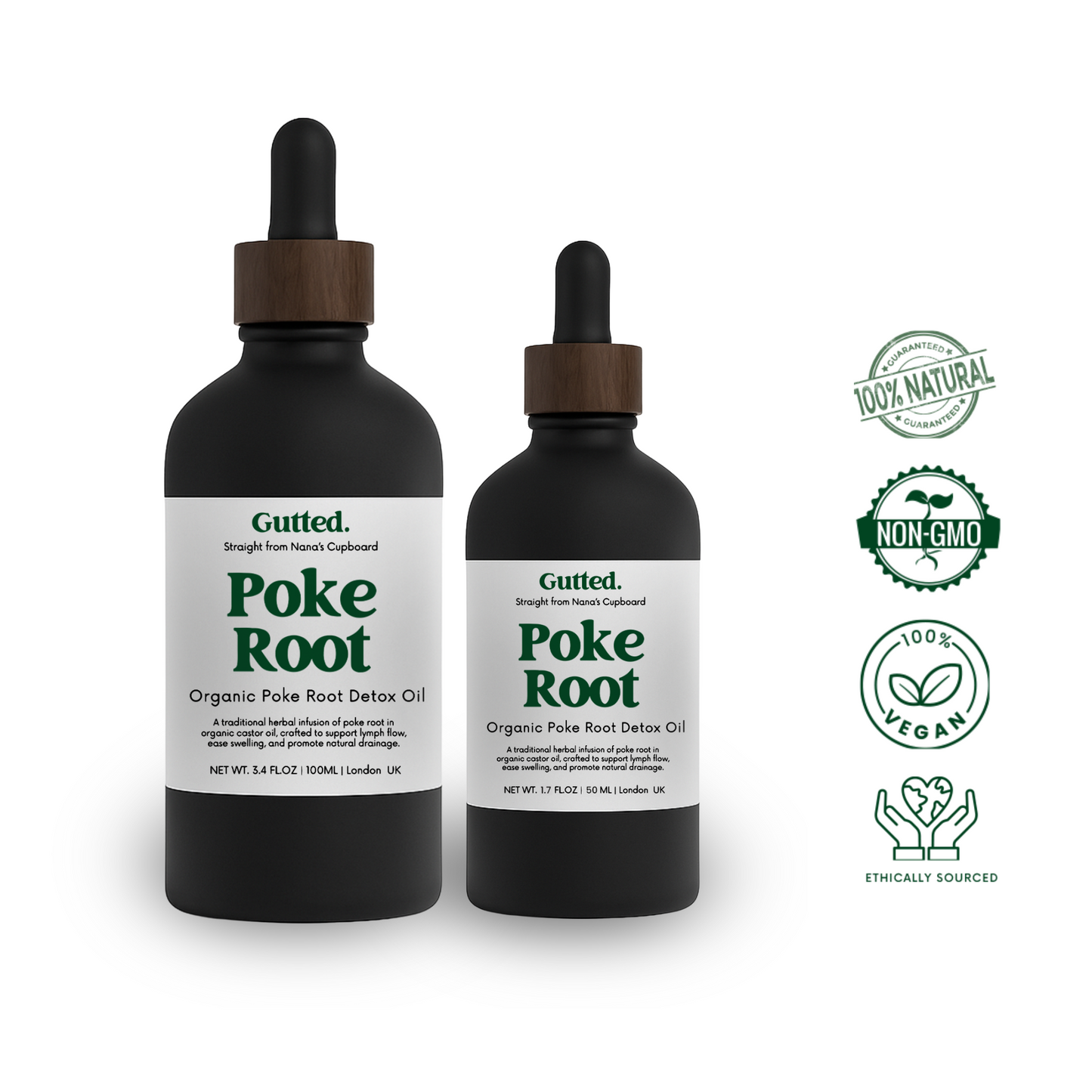 Organic Poke Root Oil –   20ml, 50ml & 100ml   | Wild-Infused Oil for Lymphatic Detox Oil -