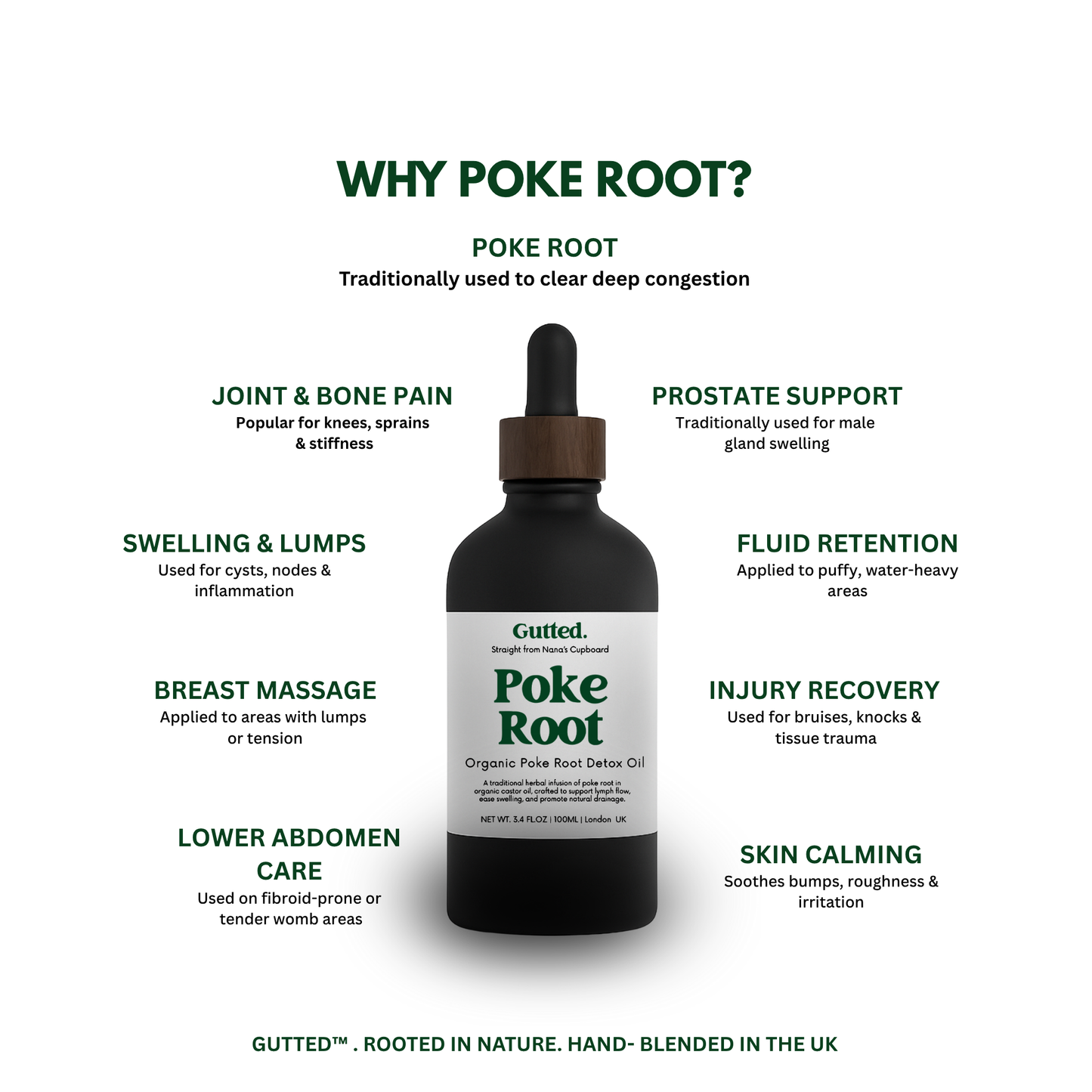 Organic Poke Root Oil –   20ml, 50ml & 100ml   | Wild-Infused Oil for Lymphatic Detox Oil -