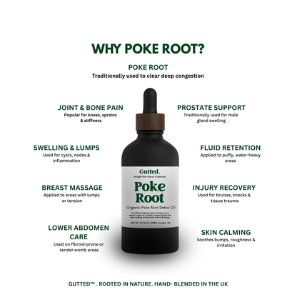 Organic Poke Root Oil –   20ml, 50ml & 100ml   | Wild-Infused Oil for Lymphatic Detox Oil -